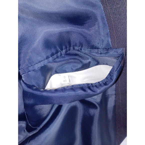 Men's Jeffrey Banks Couture Dark Blue Pinstripe Suit , Size 40 Small - Picture 5 of 8